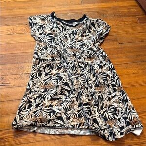 Floral Black and White Dress